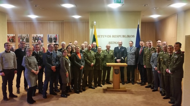 NATO ENSEC COE and NFIU staff  visit to the Parliament of Lithuania