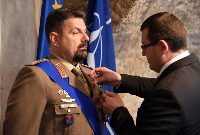 The Lithuanian National Defence System Medal of Merit for LTC Luca Dottarelli