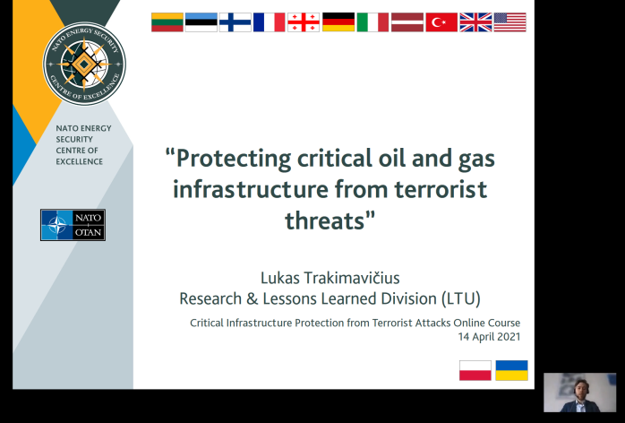 NATO ENSEC COE subject matter expert delivered a lecture on the protection of critical oil &...
