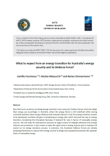 NATO ENSEC COE - What to expect from an energy transition for Australia’s energy security and its...